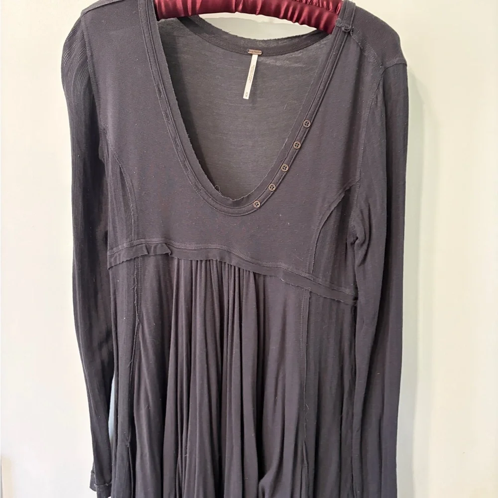 Free People Boho Button Flowy Top - Picture 1 of 3